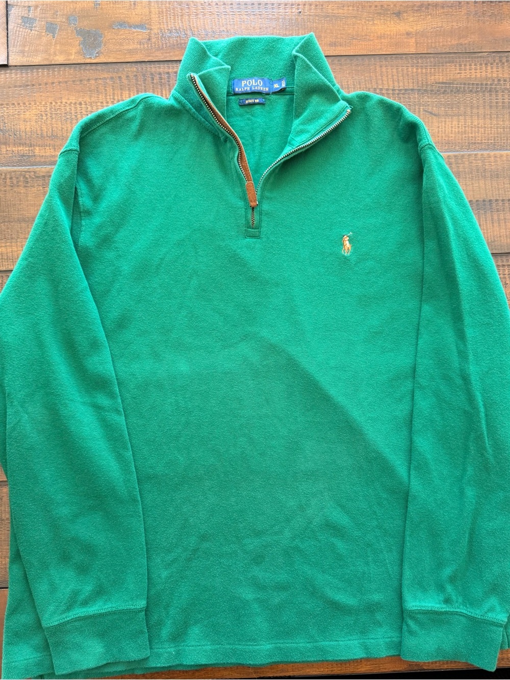 Polo by Ralph Lauren Emerald Green Quarter-Zip Pullover